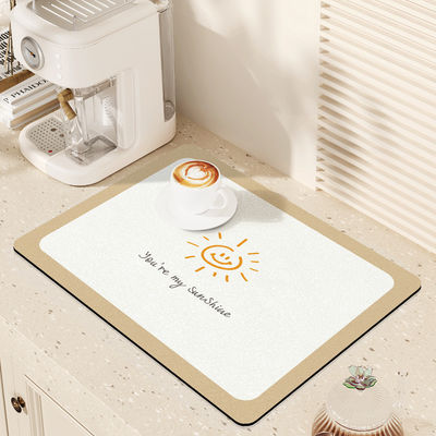 Stocked Soft Diatomite Anti Slip Absorbent Kitchen Drain Dish Coffer Bar Quick Drying Mat